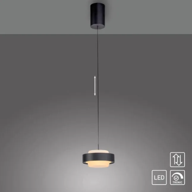 Schöner Wohnen Kollektion LED Pendelleuchte Elmo, schwarz Comfort Lift