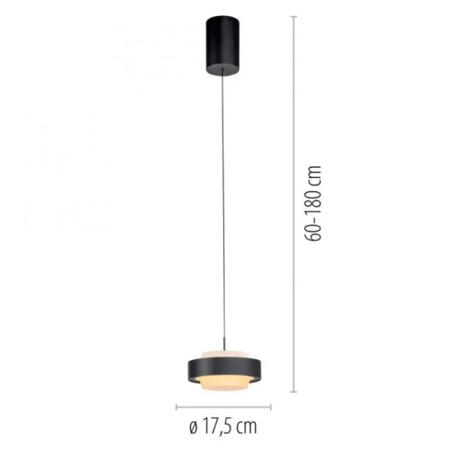 Schöner Wohnen Kollektion LED Pendelleuchte Elmo, schwarz Comfort Lift