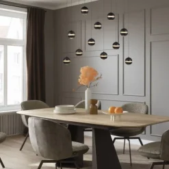 Schöner Wohnen-Kollektion LED Pendelleuchte LINI schwarz, 11-flammig, dimmbar