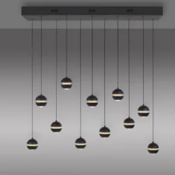 Schöner Wohnen-Kollektion LED Pendelleuchte LINI schwarz, 11-flammig, dimmbar