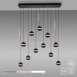 Schöner Wohnen-Kollektion LED Pendelleuchte LINI schwarz, 11-flammig, dimmbar