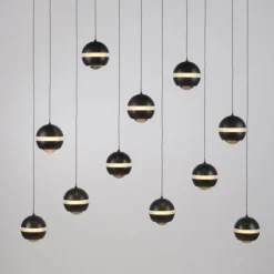 Schöner Wohnen-Kollektion LED Pendelleuchte LINI schwarz, 11-flammig, dimmbar