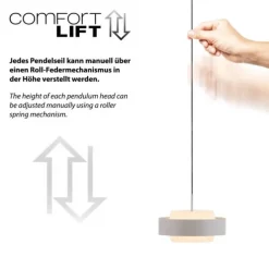 Schöner Wohnen Kollektion LED Pendelleuchte Elmo, sandbrise Comfort Lift