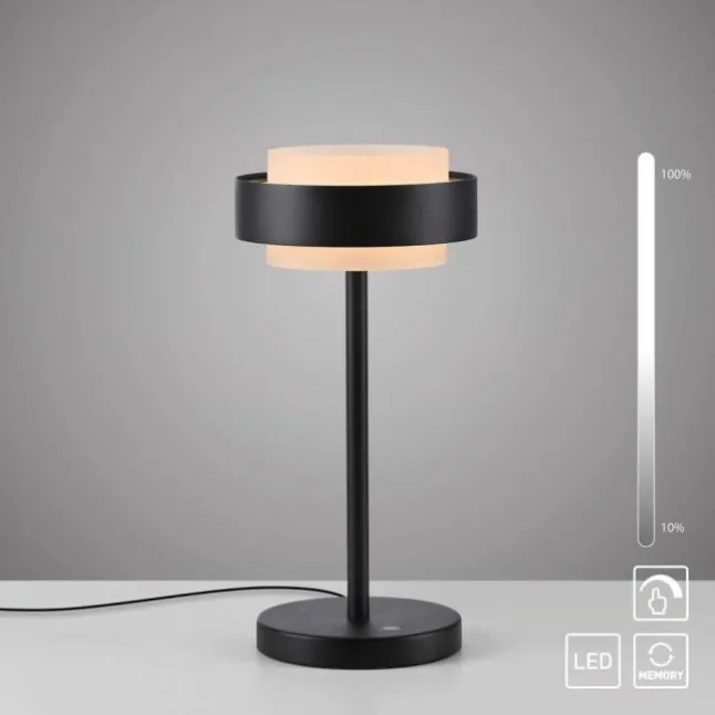 Schöner Wohnen-Kollektion LED Tischleuchte Elmo schwarz Touchdimmer
