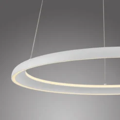 Schöner Wohnen-Kollektion LED Pendelleuchte QUILLO, weiss, rund, dimmbar, Lift