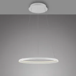 Schöner Wohnen-Kollektion LED Pendelleuchte QUILLO, weiss, rund, dimmbar, Lift