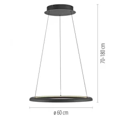 Schöner Wohnen-Kollektion LED Pendelleuchte QUILLO, schwarz, dimmbar, Comfort Lift