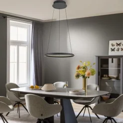 Schöner Wohnen-Kollektion LED Pendelleuchte QUILLO, schwarz, dimmbar, Comfort Lift