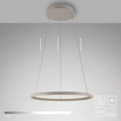 Schöner Wohnen-Kollektion LED Pendelleuchte QUILLO, sandfarben, dimmbar, Memoryfunktion
