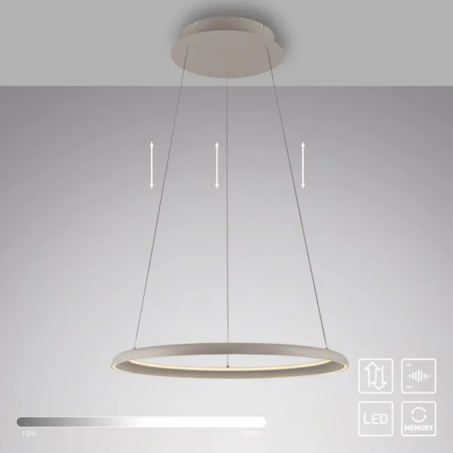 Schöner Wohnen-Kollektion LED Pendelleuchte QUILLO, sandfarben, dimmbar, Memoryfunktion