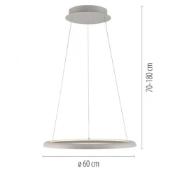 Schöner Wohnen-Kollektion LED Pendelleuchte QUILLO, sandfarben, dimmbar, Memoryfunktion