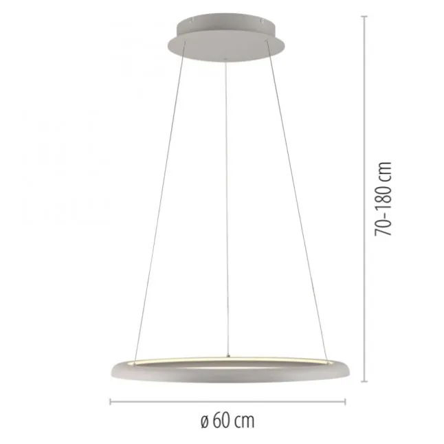 Schöner Wohnen-Kollektion LED Pendelleuchte QUILLO, sandfarben, dimmbar, Memoryfunktion