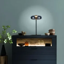 Schöner Wohnen-Kollektion LED Tischleuchte POSH, grau, dimmbar, warmweiß