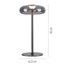 Schöner Wohnen-Kollektion LED Tischleuchte POSH, grau, dimmbar, warmweiß