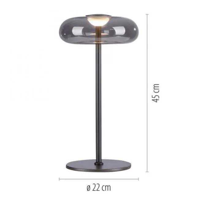 Schöner Wohnen-Kollektion LED Tischleuchte POSH, grau, dimmbar, warmweiß