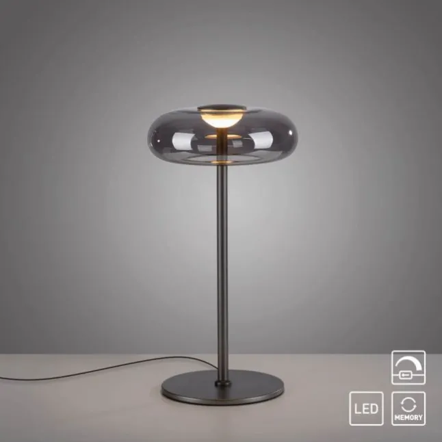 Schöner Wohnen-Kollektion LED Tischleuchte POSH, grau, dimmbar, warmweiß