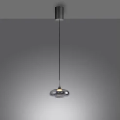 Schöner Wohnen-Kollektion LED Pendelleuchte POSH, grau, 1-flammig, dimmbar