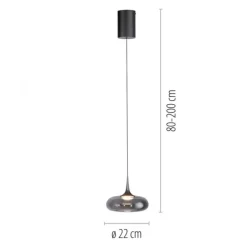 Schöner Wohnen-Kollektion LED Pendelleuchte POSH, grau, 1-flammig, dimmbar