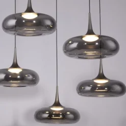 Schöner Wohnen-Kollektion LED Pendelleuchte POSH, grau, 7-flammig, dimmbar