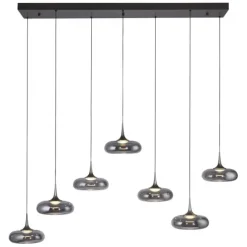 Schöner Wohnen-Kollektion LED Pendelleuchte POSH, grau, 7-flammig, dimmbar