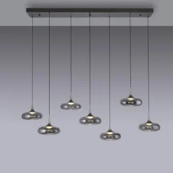 Schöner Wohnen-Kollektion LED Pendelleuchte POSH, grau, 7-flammig, dimmbar