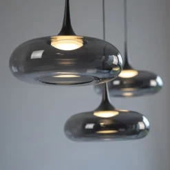 Schöner Wohnen-Kollektion LED Pendelleuchte POSH, grau, 7-flammig, dimmbar