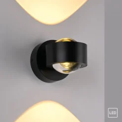 Schöner Wohnen-Kollektion LED Wandleuchte CHIA, schwarz, Up- & Downlight