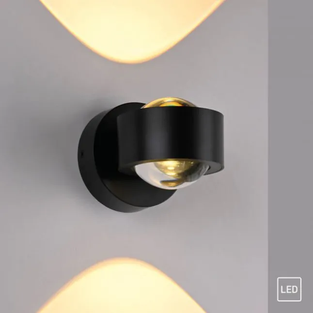 Schöner Wohnen-Kollektion LED Wandleuchte CHIA, schwarz, Up- & Downlight