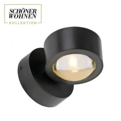 Schöner Wohnen-Kollektion LED Wandleuchte CHIA, schwarz, Up- & Downlight