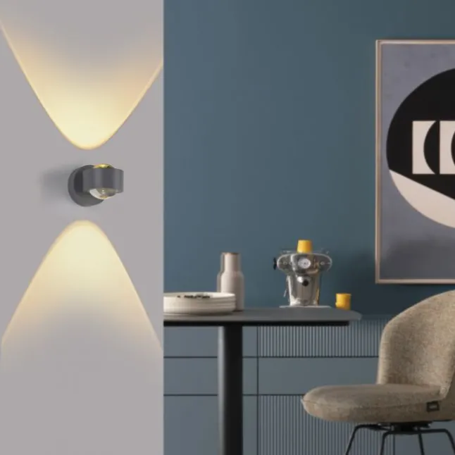 Schöner Wohnen-Kollektion LED Wandleuchte CHIA, silber, Up- & Downlight