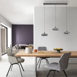 Schöner Wohnen-Kollektion LED Pendelleuchte POSH, grau, dimmbar, Comfort Lift