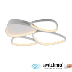 Schöner Wohnen-Kollektion LED Deckenleuchte PEBBLES, weiss, dimmbar