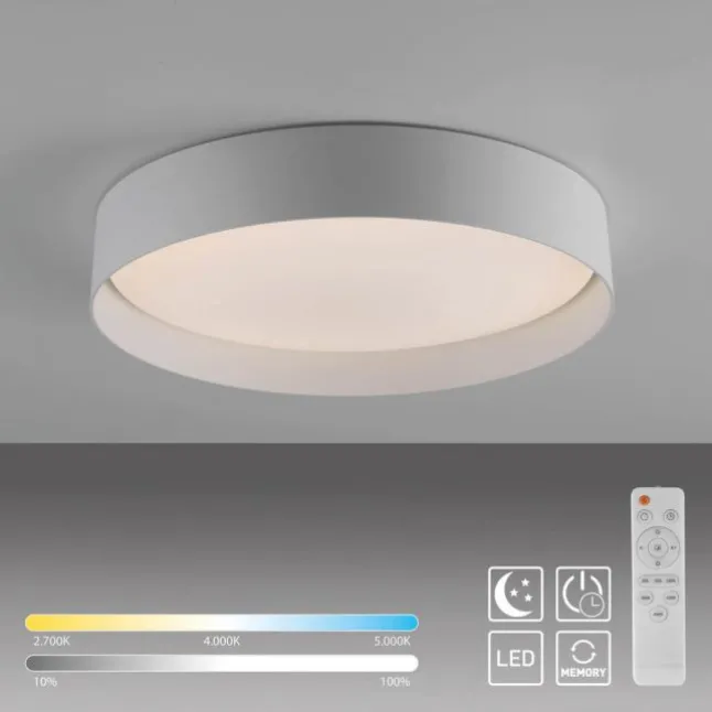 Schöner Wohnen-Kollektion LED Deckenleuchte TAVOLI, weiss, rund D=39cm, dimmbar, Fernbedienung