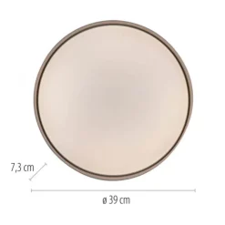 Schöner Wohnen-Kollektion LED Deckenleuchte TAVOLI, Sandfarben, rund D=39cm, dimmbar, Fernbedienung
