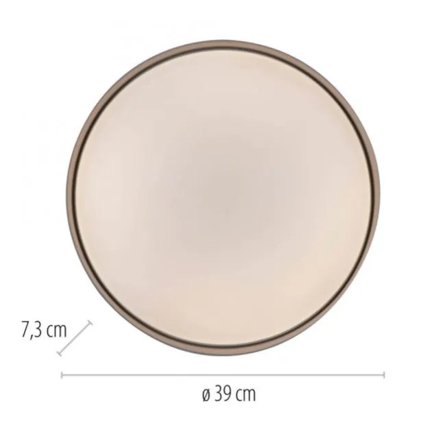 Schöner Wohnen-Kollektion LED Deckenleuchte TAVOLI, Sandfarben, rund D=39cm, dimmbar, Fernbedienung