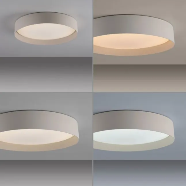 Schöner Wohnen-Kollektion LED Deckenleuchte TAVOLI, Sandfarben, rund D=39cm, dimmbar, Fernbedienung