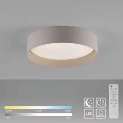 Schöner Wohnen-Kollektion LED Deckenleuchte TAVOLI Sandfarben, dimmbar, Fernbedienung