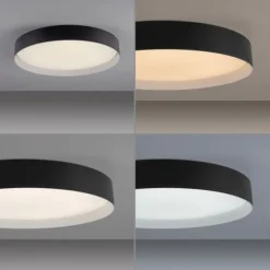 Schöner Wohnen-Kollektion LED Deckenleuchte TAVOLI, schwarz, rund D=49cm, dimmbar, Fernbedienung