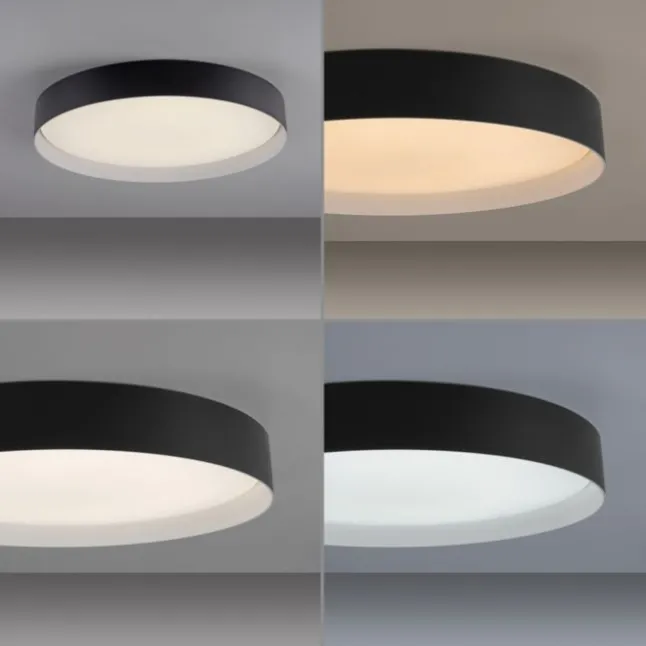 Schöner Wohnen-Kollektion LED Deckenleuchte TAVOLI, schwarz, rund D=49cm, dimmbar, Fernbedienung
