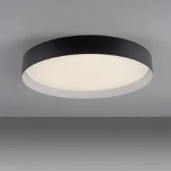 Schöner Wohnen-Kollektion LED Deckenleuchte TAVOLI, schwarz, rund D=49cm, dimmbar, Fernbedienung