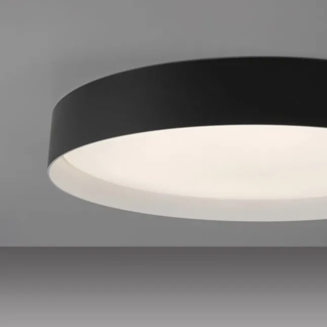 Schöner Wohnen-Kollektion LED Deckenleuchte TAVOLI, schwarz, rund D=49cm, dimmbar, Fernbedienung