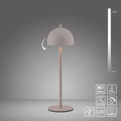 Schöner Wohnen-Kollektion LED Akku Tischleuchte BELLIES, Sandfarben, aufladbar, USB
