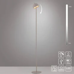 Schöner Wohnen-Kollektion LED Akku Stehleuchte BELLIES, Sandfarben, aufladbar, USB-Kabel