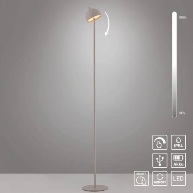 Schöner Wohnen-Kollektion LED Akku Stehleuchte BELLIES, Sandfarben, aufladbar, USB-Kabel