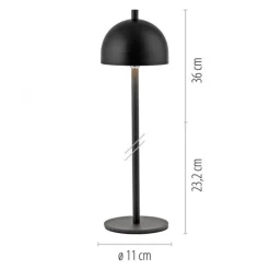 Schöner Wohnen-Kollektion LED Akku Tischleuchte BELLIES, schwarz, aufladbar, USB-Ladekabel