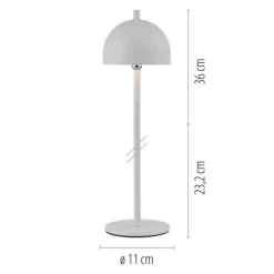 Schöner Wohnen-Kollektion LED Akku Tischleuchte BELLIES, weiss, aufladbar, USB-Ladekabel
