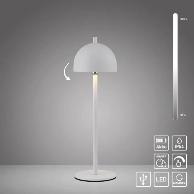 Schöner Wohnen-Kollektion LED Akku Tischleuchte BELLIES, weiss, aufladbar, USB-Ladekabel