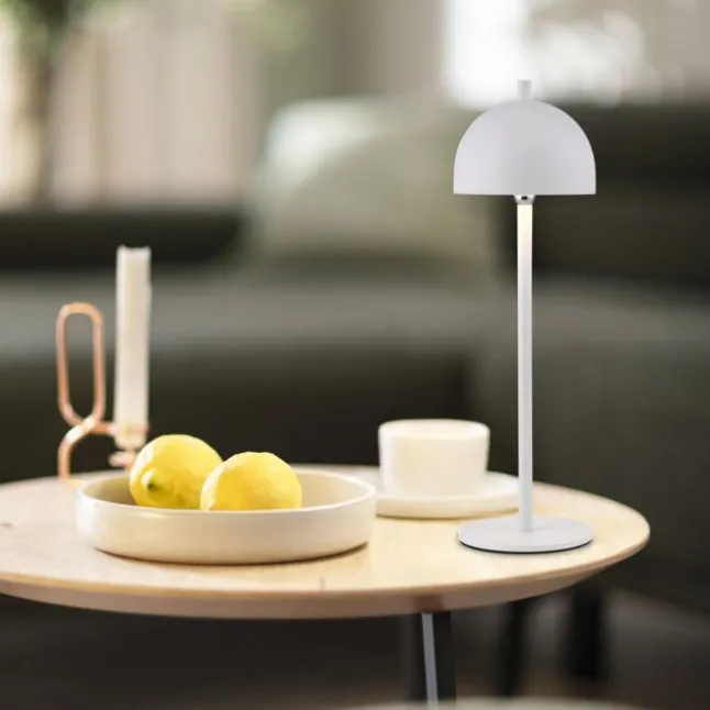 Schöner Wohnen-Kollektion LED Akku Tischleuchte BELLIES, weiss, aufladbar, USB-Ladekabel