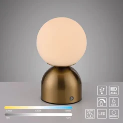 SCHÖNER WOHNEN-Kollektion LED Akku Tischleuchte RUDI, gold, USB-Ladekabel