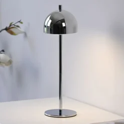Schöner Wohnen-Kollektion LED Akku Tischleuchte BELLIS, chrom, aufladbar, USB-Ladekabel